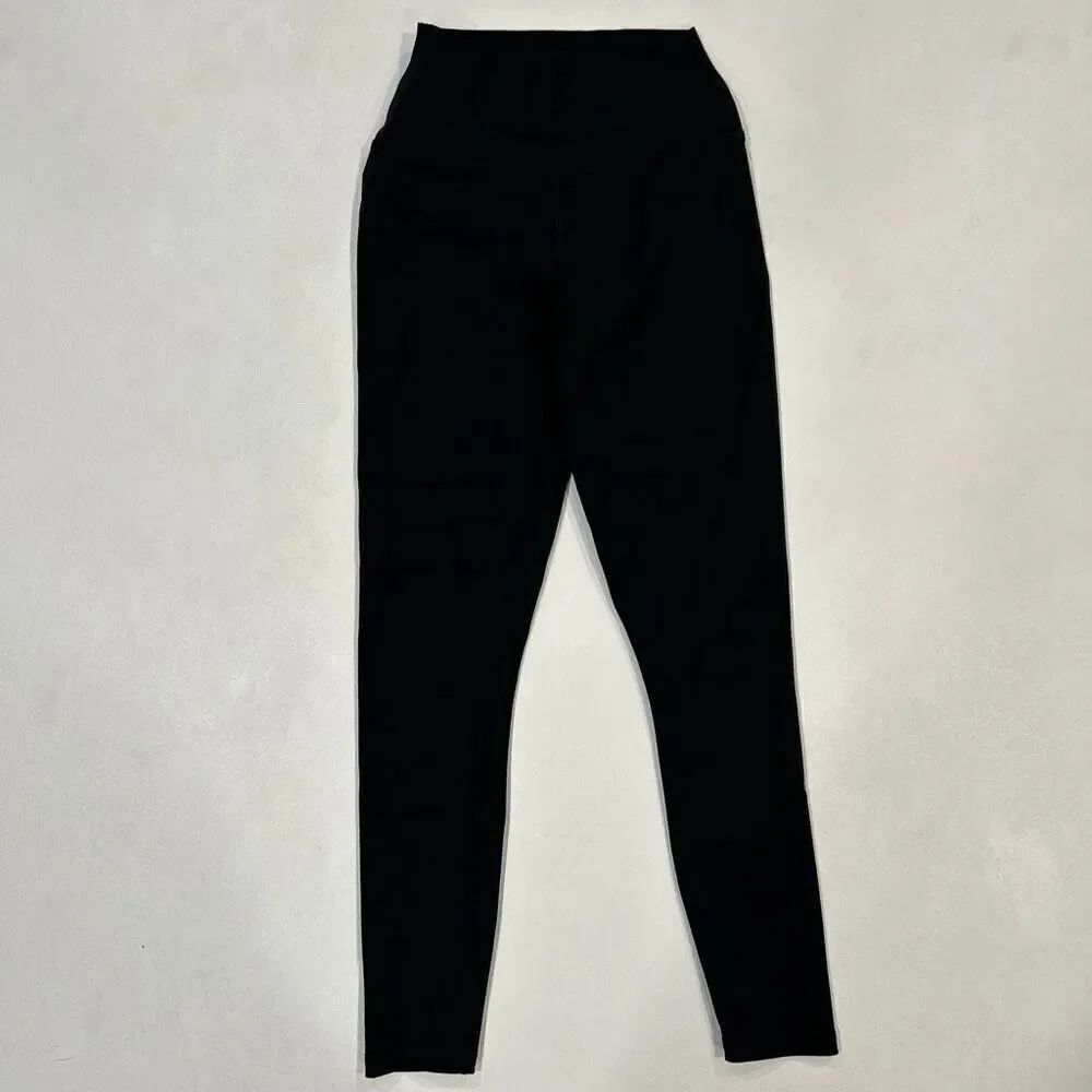 Alo Yoga High Waist Slash Leggings XS Black Cutout Detail
